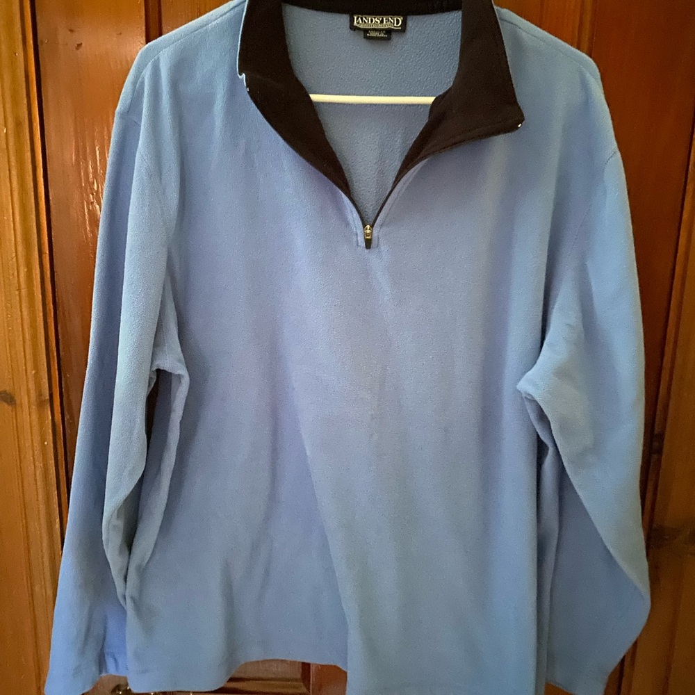 Lands' End Light Blue Quarter-Zip Fleece